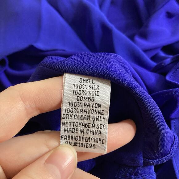 Ramy Brook Women's Blue Silk Halter Wrap Tank Top Size S Flowy Beachy Summer - Picture 6 of 10